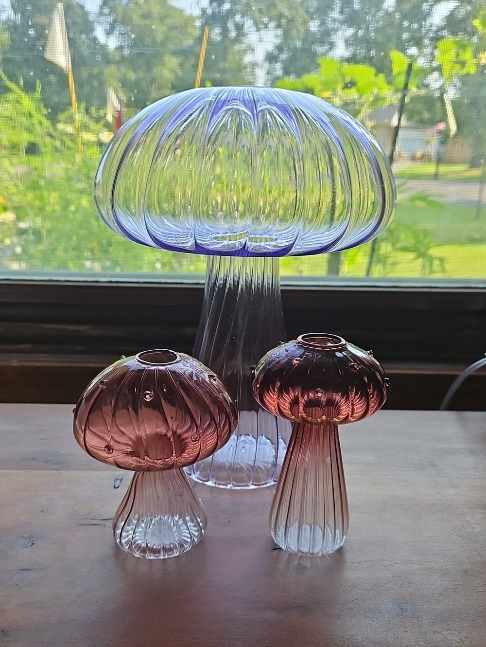 Glass Mushroom Home Decor- Whimsy- Cottagecore